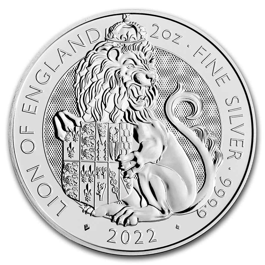 2022 GB 2 oz Silver Royal Tudor Beasts The Lion of England: 2022 GB 2 oz Silver Royal Tudor Beasts The Lion of England SKU: RBJ247700 Year: 2022 Grade: Brilliant Unc Grade Service: None Denomination: 5 Pounds Mint Mark: Not Shown Metal Content: 2