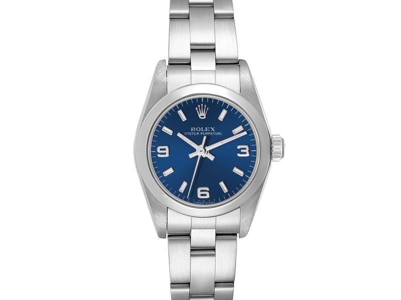 Rolex Oyster Perpetual 24 Nondate Blue Dial Steel Ladies Watch: Rolex Oyster Perpetual 24 Nondate Blue Dial Steel Ladies Watch Product Code: 45142-34CB0 Brand: Rolex Condition: Pre-Owned Rolex Oyster Perpetual 24 Nondate Blue Dial Steel Ladies WatchOfficially cert