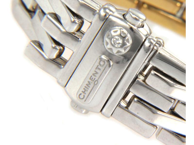 Chimento 18k Two Tone Gold Reversible 14mm Wide Link Bracelet: Chimento 18k Two Tone Gold Reversible 14mm Wide Link Bracelet Product Code: 144663111138-E Brand: Chimento Condition: Pre-Owned Model: 144663111138-E Size and Fit: Length: 7.25" Item Specifics:Bra