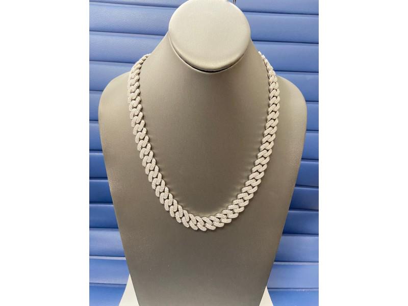 14K White Gold mens 20.37ct Diamond Link Necklace: 14K White Gold mens 20.37ct Diamond Link Necklace Product Code: 14KWHITEGO-5FC94BCB1E406 Brand: Made For Us Condition: Never Worn Final Sale: THIS ITEM IS FINAL SALE AND NOT RETURNABLE. Metal Type: 14