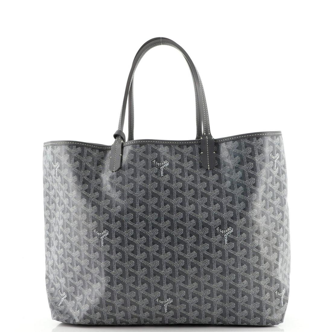 Goyard Saint Louis Tote Coated Canvas PM: Goyard Saint Louis Tote Coated Canvas PM Exterior Color: Gray Interior Color: Neutral Exterior Material: Canvas (Coated) Interior Material: Canvas Plain Hardware Color: Silver Accessories: Pochett