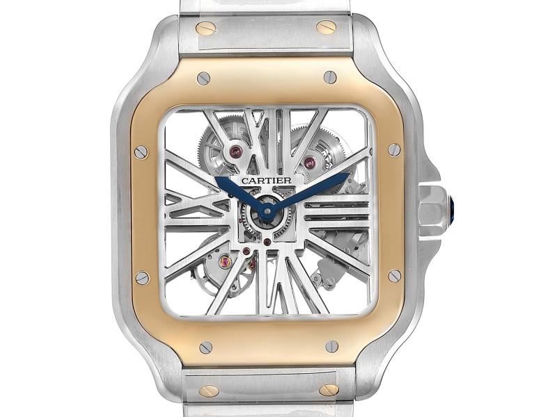 Cartier Skeleton Horloge Santos Steel Yellow Gold Watch WHSA0019: Cartier Skeleton Horloge Santos Steel Yellow Gold Watch WHSA0019 Product Code: 30702-34CB0 Brand: Cartier Condition: Pre-Owned Cartier Skeleton Horloge Santos Steel Yellow Gold Watch WHSA0019 Manual w
