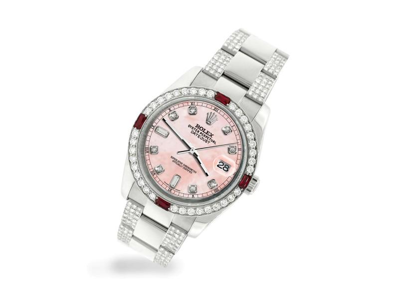Rolex Datejust 36mm 4.5Ct Diamond Bezel/Bracelet/Royal Pink Dial 116200 Watch: Rolex Datejust 36mm 4.5Ct Diamond Bezel/Bracelet/Royal Pink Dial 116200 Watch Product Code: 334098701353-E Brand: Rolex Condition: Pre-Owned Model: Datejust Ref 116200 Details: Item Specifics:Bezel: C