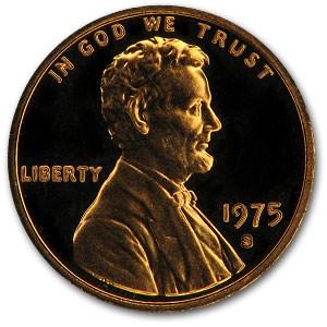 1975-S Lincoln Cent Gem Proof (Red): 1975-S Lincoln Cent Gem Proof (Red) Product ID: 6848 Year: 1975 Grade: Gem Proof Grade Service: None Denomination: $0.01 Mint Mark: S - San Francisco Metal Content: 0 troy oz Pur