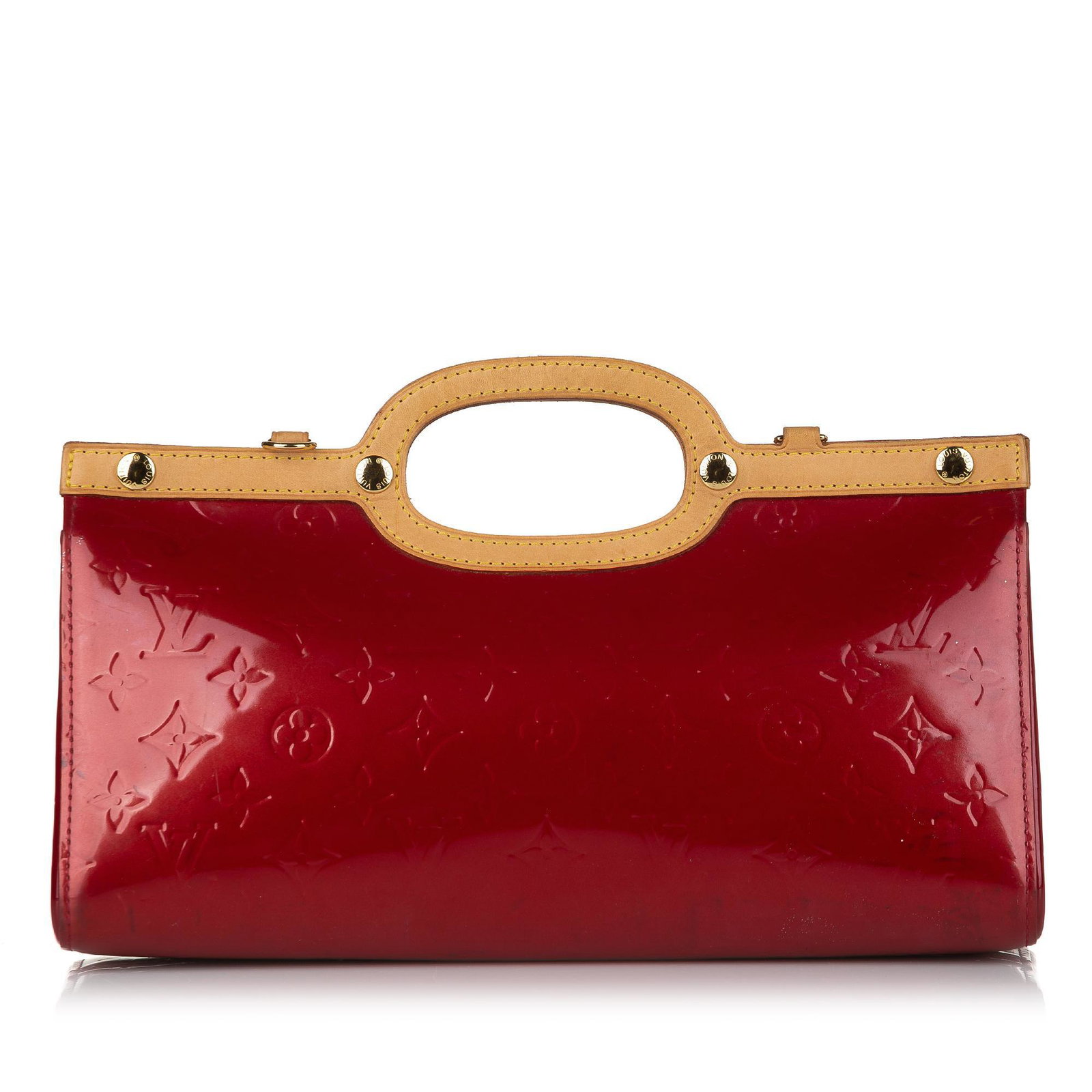 Louis Vuitton Vernis Roxbury Drive: Louis Vuitton Vernis Roxbury Drive Condition Quality: Fair Color: Brown/Red Height: 5.75 in. Length: 12.75 in. Material: Leather Width: 4 in. Item Condition: Pre Owned SKU: SHG-3