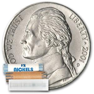 2001-D Jefferson Nickel 40-Coin Roll BU: 2001-D Jefferson Nickel 40-Coin Roll BU Product ID: 24319 Year: 2001 Grade: Brilliant Unc Grade Service: None Denomination: 5 Cents Mint Mark: D - Denver Metal Content: 0 troy oz