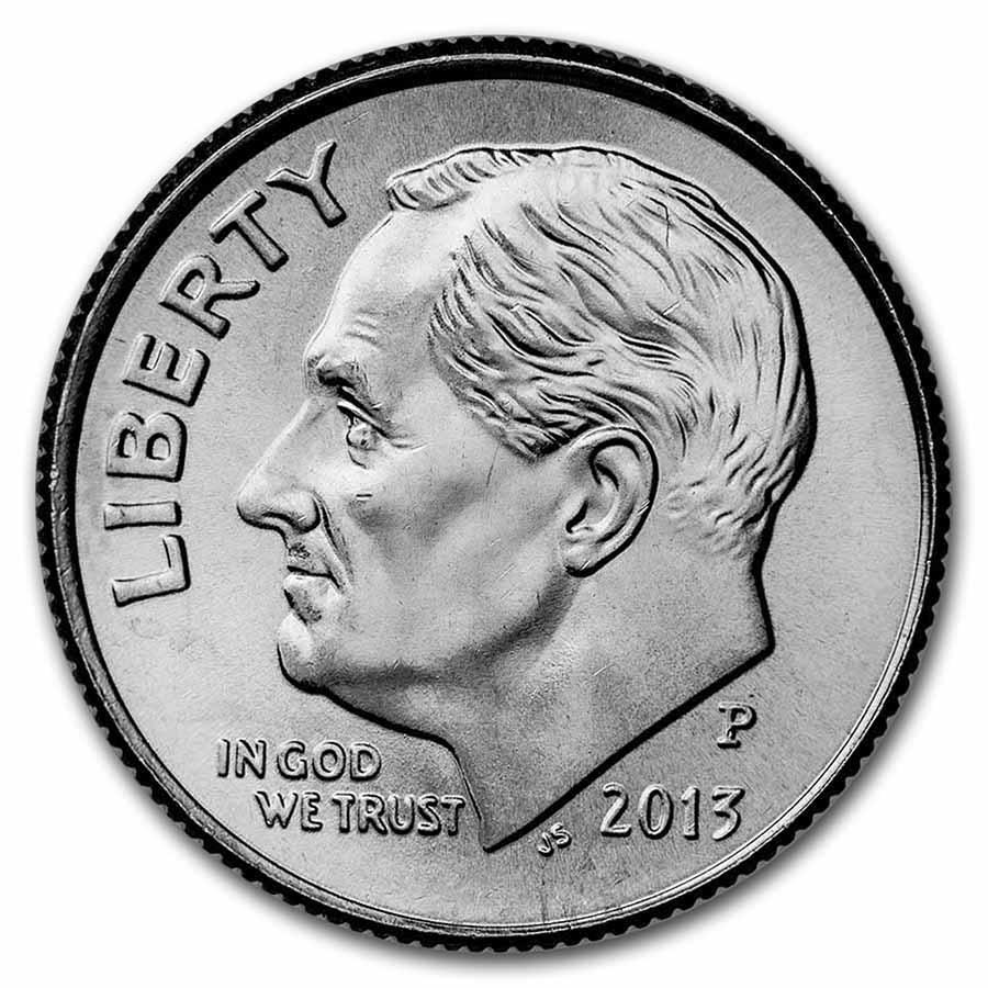 2013-P Roosevelt Dime BU: 2013-P Roosevelt Dime BU Product ID: 199731 Year: 2013 Grade: Brilliant Unc Grade Service: None Denomination: 10 Cents Mint Mark: P - Philadelphia Metal Content: 0 troy oz Purity
