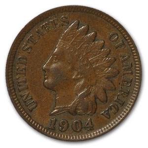 1904 Indian Head Cent XF: 1904 Indian Head Cent XF Product ID: 16084 Year: 1904 Grade: Extra Fine Grade Service: None Denomination: $0.01 Mint Mark: P - Philadelphia (Not Shown) Metal Content: 0 troy oz P