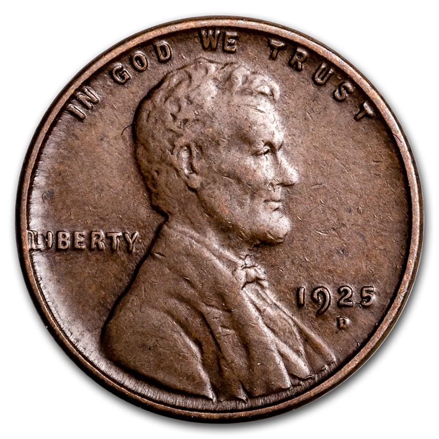 1925-D Lincoln Cent XF: 1925-D Lincoln Cent XF Product ID: 8329 Year: 1925 Grade: Extra Fine Grade Service: None Denomination: $0.01 Mint Mark: D - Denver Metal Content: 0 troy oz Purity: N/A T
