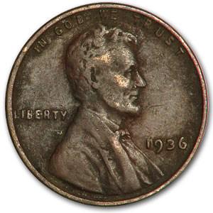 1936 Lincoln Cent Fine+: 1936 Lincoln Cent Fine+ Product ID: 9759 Year: 1936 Grade: Fine Grade Service: None Denomination: $0.01 Mint Mark: P - Philadelphia (Not Shown) Metal Content: 0 troy oz Purity: N