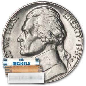 1981-P Jefferson Nickel 40-Coin Roll BU: 1981-P Jefferson Nickel 40-Coin Roll BU Product ID: 12132 Year: 1981 Grade: Brilliant Unc Grade Service: None Denomination: 5 Cents Mint Mark: P - Philadelphia Metal Content: 0 troy oz