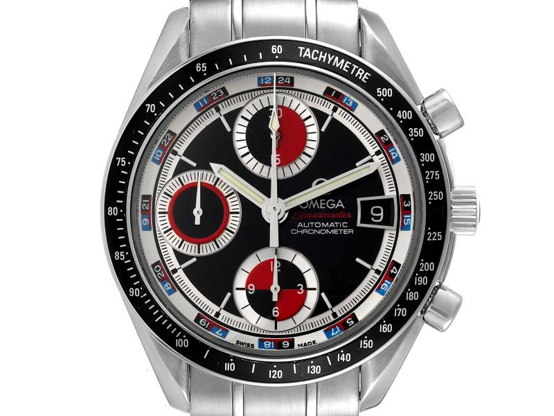 Omega Speedmaster Black Red Casino Dial Steel Mens Watch