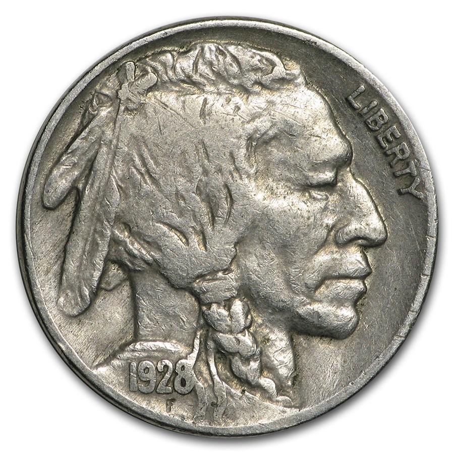 1928 Buffalo Nickel XF: 1928 Buffalo Nickel XF Product ID: 40505 Year: 1928 Grade: Extra Fine Grade Service: None Denomination: 5 Cents Mint Mark: P - Philadelphia (Not Shown) Metal Content: 0 troy oz P