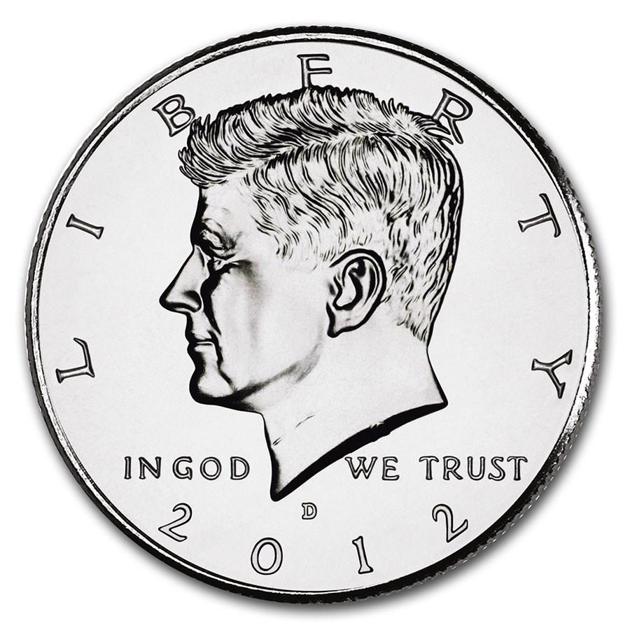 2012-D Kennedy Half Dollar BU: 2012-D Kennedy Half Dollar BU Product ID: 197659 Year: 2012 Grade: Brilliant Unc Grade Service: None Denomination: 50 Cents Mint Mark: D - Denver Metal Content: 0 troy oz Purity:
