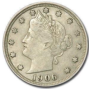 1906 Liberty Head V Nickel XF: 1906 Liberty Head V Nickel XF Product ID: 16466 Year: 1906 Grade: Extra Fine Grade Service: None Denomination: $0.05 Mint Mark: P - Philadelphia (Not Shown) Metal Content: 0 troy oz <