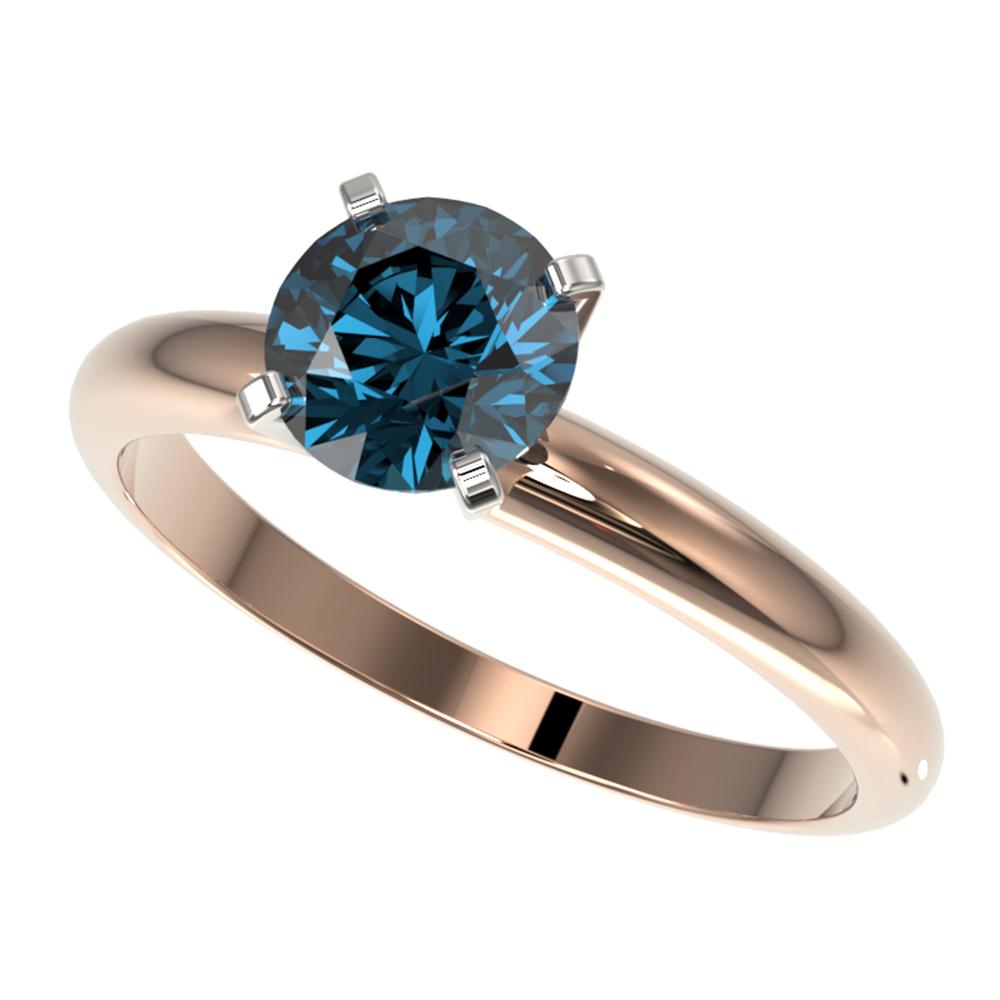 1.26 ctw Certified Intense Blue Diamond Engagment Ring 10k Rose Gold: 1.26 ctw Certified Intense Blue Diamond Engagment Ring 10k Rose Gold Item: Diamond Wedding Ring Total Gem weight: 1.26 carats Metal: Solid 10k Rose Gold Gold Product Weight: Approx. 2.9 grams Jew