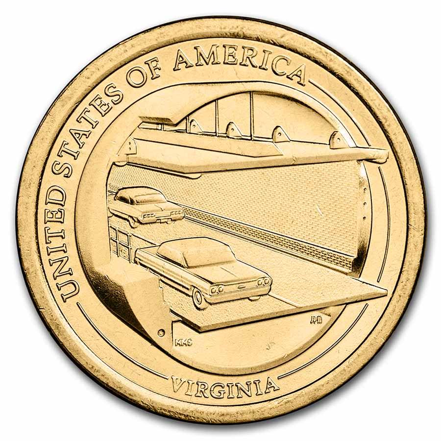 2021-D American Innovation $1 Chesapeake Bay BU (VA): 2021-D American Innovation $1 Chesapeake Bay BU (VA) Product ID: 235569 Year: 2021 Grade: Brilliant Unc Grade Service: None Denomination: $1.00 Mint Mark: D - Denver Metal Content: 0 troy