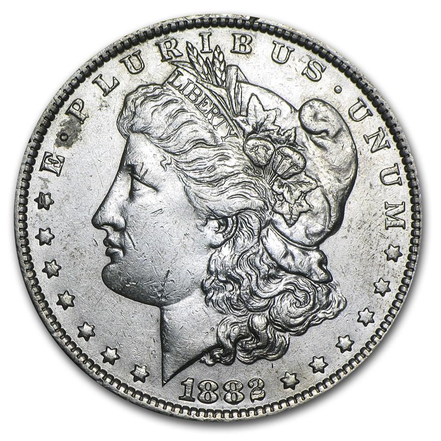 1882-O/S Morgan Dollar AU: 1882-O/S Morgan Dollar AU Product ID: 23615 Year: 1882 Grade: Almost Unc - 50 Grade Service: None Denomination: $1.00 Mint Mark: O - New Orleans Metal Content: 0.7734 troy oz Pur