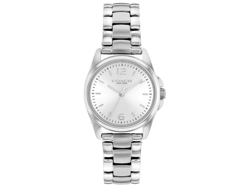 Coach womens Greyson: Coach womens Greyson Product Code: 14503906-39B2A Brand: Coach Condition: Never Worn Details: Stainless steel case, Stainless steel bracelet, Silver dial, Quartz movement,Scratch resistant mineral, Wa