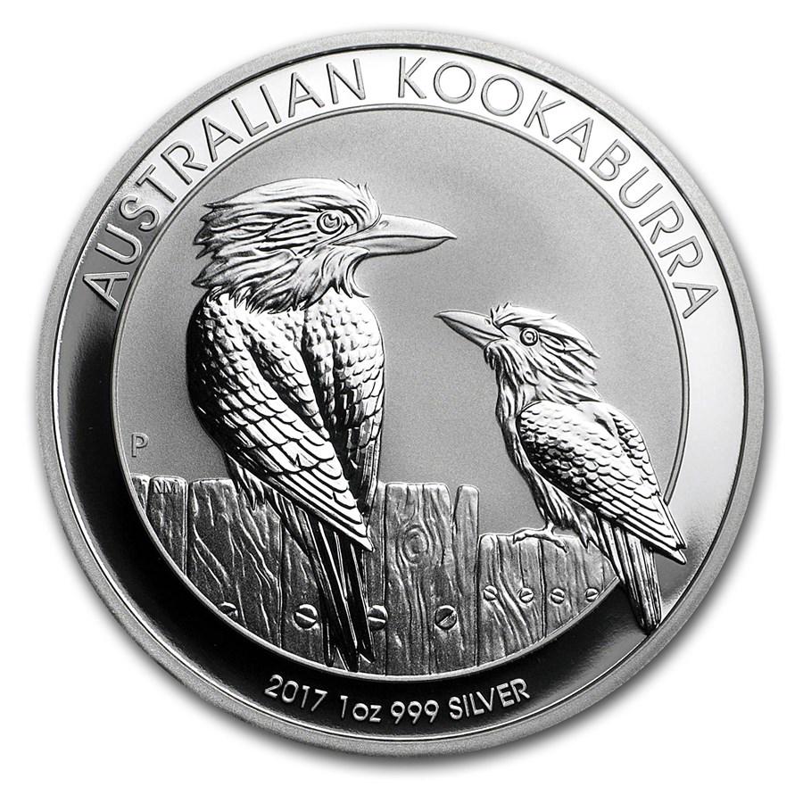 2017 Australia 1 oz Silver Kookaburra BU: 2017 Australia 1 oz Silver Kookaburra BU Product ID: 102670 Year: 2017 Grade: Brilliant Unc Grade Service: None Denomination: $1.00 Mint Mark: P - Perth Metal Content: 1 troy oz