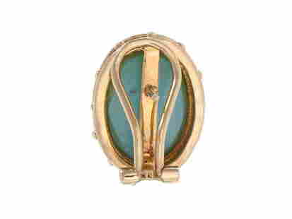 Eustrician Byzantine Natural Turquoise Earrings: Eustrician Byzantine Natural Turquoise Earrings Product Code: 350-457-1205-01C9A Condition: Pre-Owned Metal: Yellow Gold Stone: Turquoise Details: Very special Eustrician style clip post earrings with