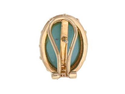 Eustrician Byzantine Natural Turquoise Earrings: Eustrician Byzantine Natural Turquoise Earrings Product Code: 350-457-1205-01C9A Condition: Pre-Owned Metal: Yellow Gold Stone: Turquoise Details: Very special Eustrician style clip post earrings with