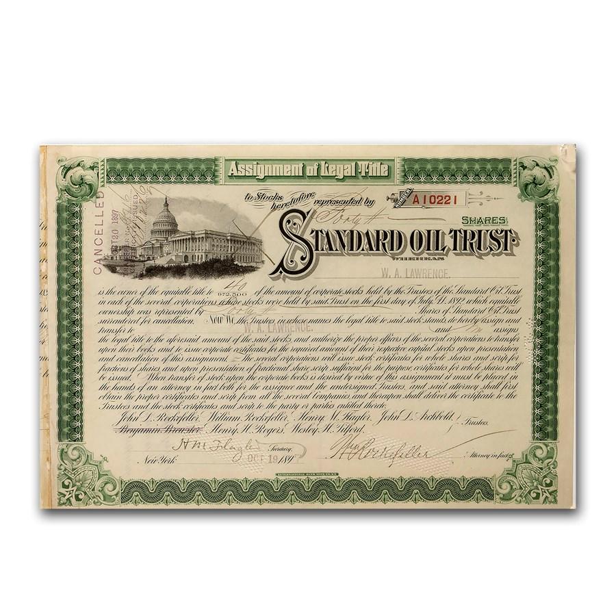 Standard Oil Trust (Signed by William Rockefeller - Circa 1890's): Standard Oil Trust (Signed by William Rockefeller - Circa 1890's) Product ID: 51517 Year: 1890's Grade: None Grade Service: None Denomination: N/A Mint Mark: N/A - Not Available Metal Con