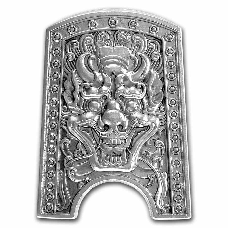South Korea 2 oz Silver Doggaebi Chiwoo Shield Stackable: South Korea 2 oz Silver Doggaebi Chiwoo Shield Stackable Product ID: 231800 Year: N/A Grade: None Grade Service: None Mint Mark: Not Shown Metal Content: 2 troy oz Purity: .999 T