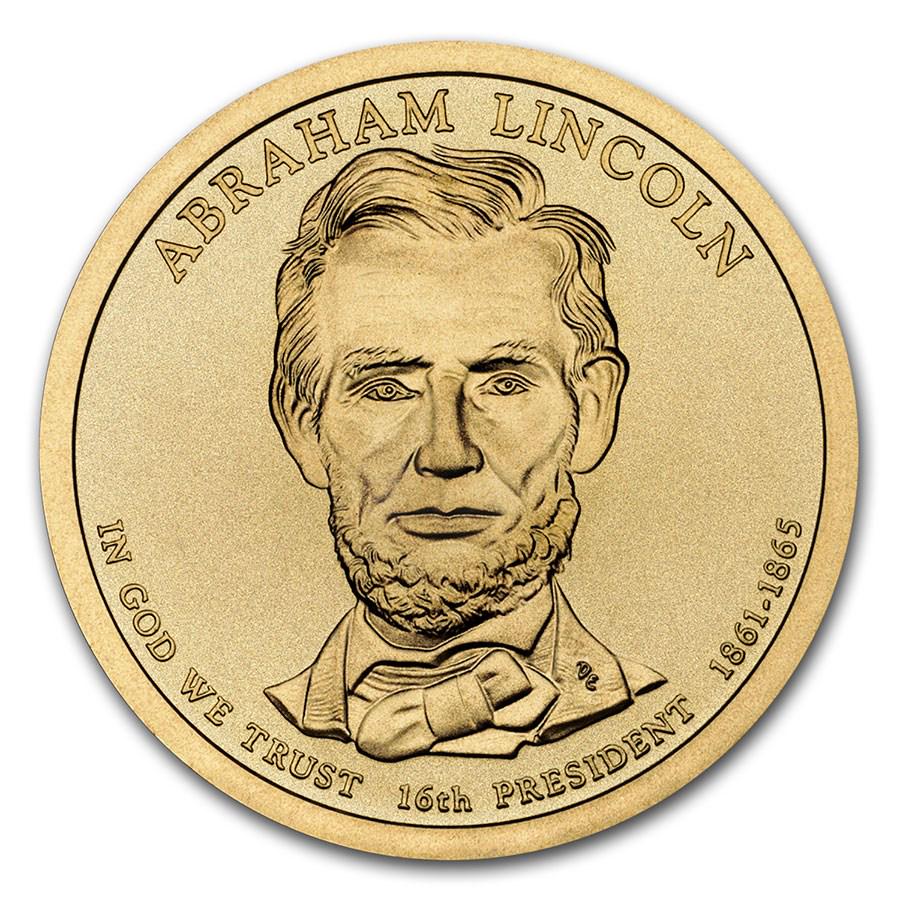 2010-D Abraham Lincoln Presidential Dollar BU: 2010-D Abraham Lincoln Presidential Dollar BU Product ID: 204196 Year: 2010 Grade: Brilliant Unc Grade Service: None Denomination: $1.00 Mint Mark: D - Denver Metal Content: 0 troy oz