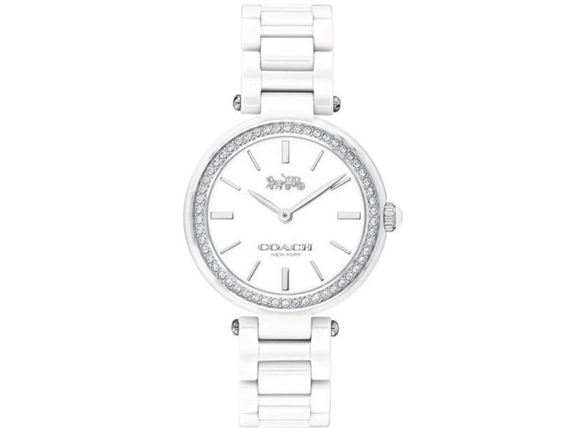 Coach womens Park: Coach womens Park Product Code: 14503450-39B2A Brand: Coach Condition: Never Worn Stainless steel case, Leather strap, White dial, Quartz movement, Scratchresistant mineral, Water resistant up to 3 AT
