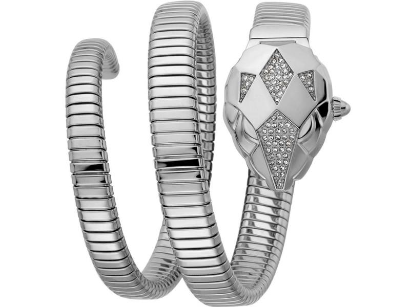 Just Cavalli womens Glam Chic Snake: Just Cavalli womens Glam Chic Snake Product Code: JC1L184M0015-39B2A Brand: Just Cavalli Condition: Never Worn Stainless steel case, Stainless steel bracelet, Silver dial, Quartz movement,Scratch resi