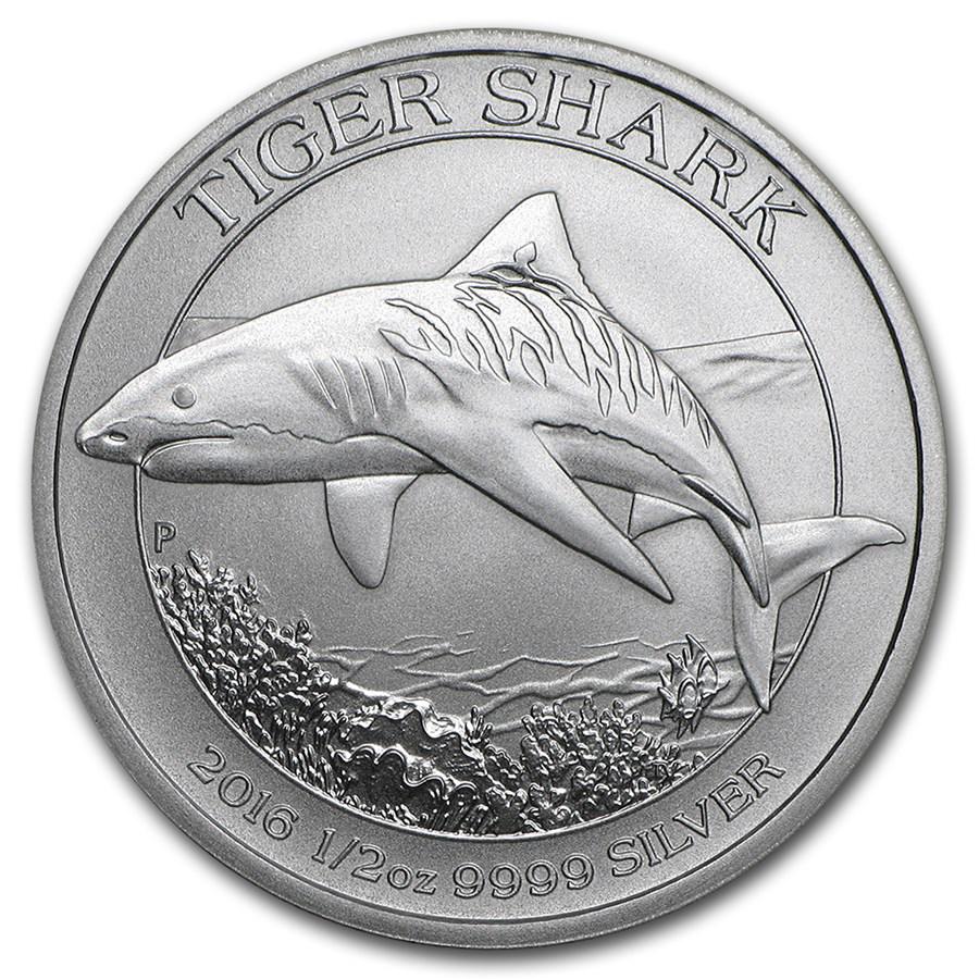 2016 Australia 1/2 oz Silver Tiger Shark BU: 2016 Australia 1/2 oz Silver Tiger Shark BU RBJ no: 96651 Year: 2016 Grade: Brilliant Unc Grade Service: None Denomination: 50 Cents Mint Mark: None Metal Content: 0.5 troy oz Pu