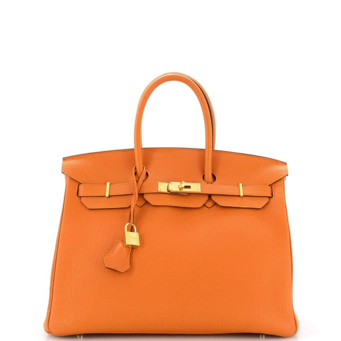Hermes Birkin Handbag Orange H Togo with Gold Hardware 35: Hermes Birkin Handbag Orange H Togo with Gold Hardware 35 Hermes Color: Orange H Hermes Color: Orange H Exterior Color: Orange Interior Color: Orange Exterior Material: Leather Interior Material: