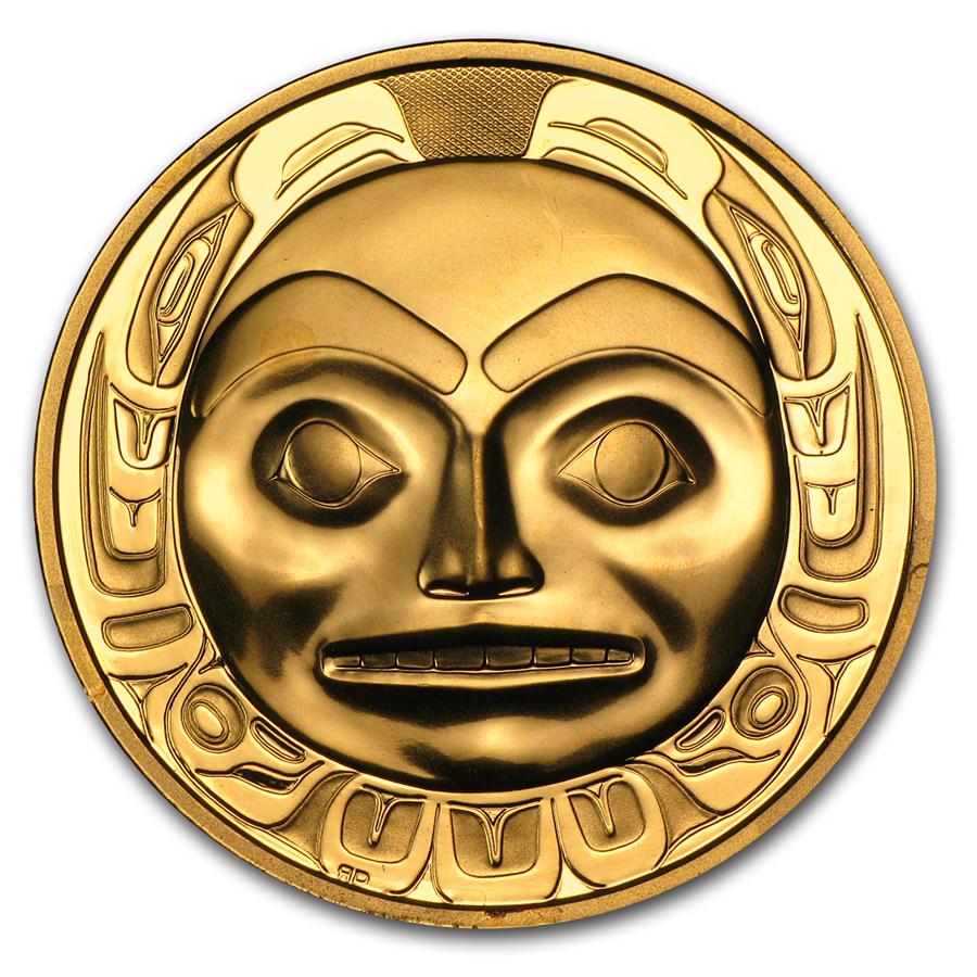 1997 Canada 1/2 oz Proof Gold $200 Raven Haida Mask: 1997 Canada 1/2 oz Proof Gold $200 Raven Haida Mask Product ID: 57963 Year: 1997 Grade: Proof Grade Service: None Denomination: $200 Mint Mark: RCM (Not Shown) Metal Content: 0.5 troy oz