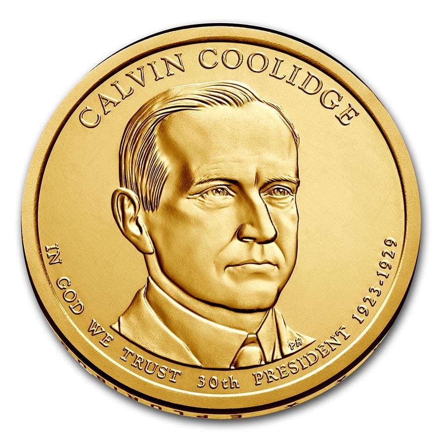 2014-P Calvin Coolidge Presidential Dollar BU: 2014-P Calvin Coolidge Presidential Dollar BU RBJ no: 204244 Year: 2014 Grade: Brilliant Unc Grade Service: None Denomination: $1.00 Mint Mark: P - Philadelphia Metal Content: 0 troy oz <