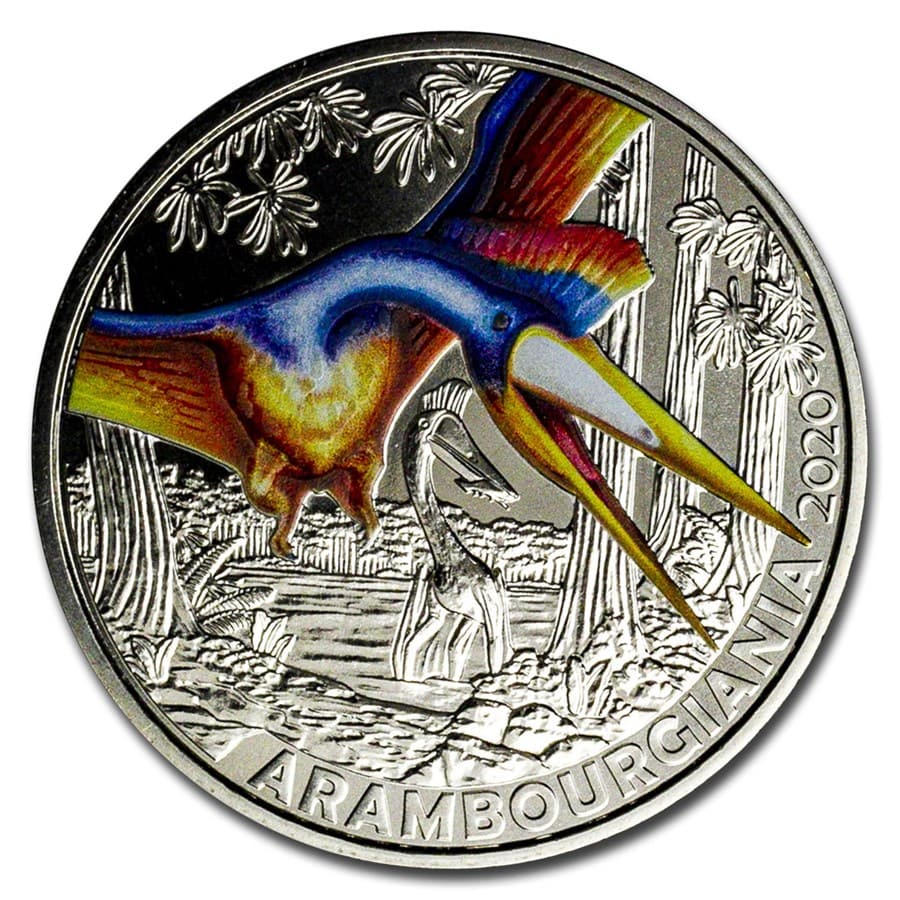 2020 Austria Cupro-Nickel 3 Colorful Supersaurs (Arambourgiania): 2020 Austria Cupro-Nickel 3 Colorful Supersaurs (Arambourgiania) RBJ no: 213194 Year: 2020 Grade: Brilliant Unc Grade Service: None Denomination: 3 Euro Mint Mark: Not Shown Metal Content