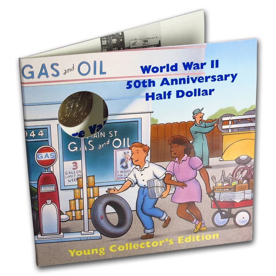 1993-P World War II 1/2 Dollar Clad Commem BU (Young Coll.): 1993-P World War II 1/2 Dollar Clad Commem BU (Young Coll.) RBJ no: 25624 Year: 1993 Grade: Brilliant Unc Grade Service: None Denomination: 50 Cents Mint Mark: P - Philadelphia Metal Cont