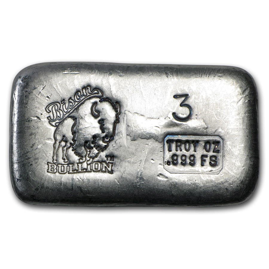 3 oz Hand Poured Silver Bar - BB: 3 oz Hand Poured Silver Bar - BB RBJ no: 80481 Year: N/A Grade: None Grade Service: None Denomination: 3 oz Mint Mark: N/A - Not Available Metal Content: 3 troy oz Purity: .999 <