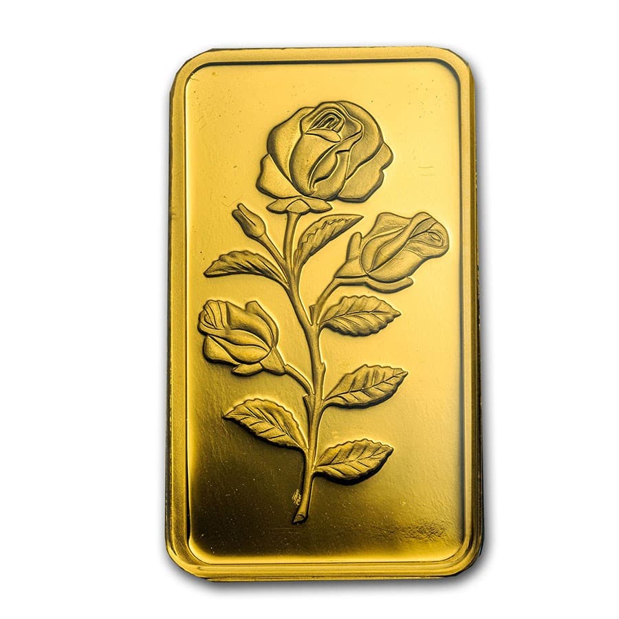 100 gram Gold Bar - PAMP Suisse Rosa (In Assay): 100 gram Gold Bar - PAMP Suisse Rosa (In Assay) RBJ no: 217005 Year: Random Grade: None Grade Service: Assay Card Mint Mark: N/A - Not Available Metal Content: 3.215 troy oz Purity: .9999