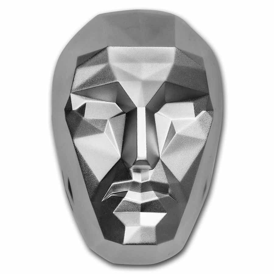 South Korea 2 oz Silver Persona Mask Stackable: South Korea 2 oz Silver Persona Mask Stackable RBJ no: 246604 Year: N/A Grade: None Grade Service: None Mint Mark: Not Shown Metal Content: 2 troy oz Purity: .999 Thickness: 3.6