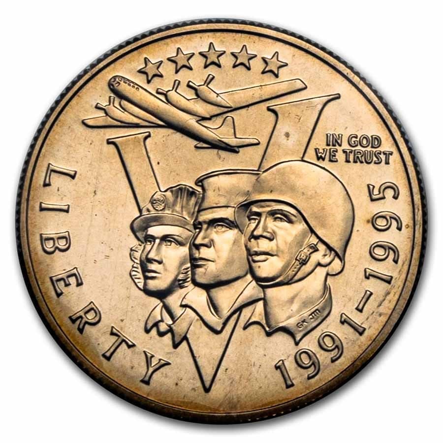 1993-P World War II 1/2 Dollar Clad Commem BU (w/Box & COA): 1993-P World War II 1/2 Dollar Clad Commem BU (w/Box & COA) RBJ no: 6947 Year: 1993 Grade: Brilliant Unc Grade Service: None Denomination: 50 Cents Mint Mark: P - Philadelphia Metal Conte