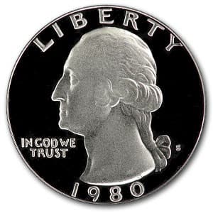 1980-S Washington Quarter Gem Proof: 1980-S Washington Quarter Gem Proof RBJ no: 6549 Year: 1980 Grade: Gem Proof Grade Service: None Denomination: 25 Cents Mint Mark: S - San Francisco Metal Content: 0 troy oz Puri