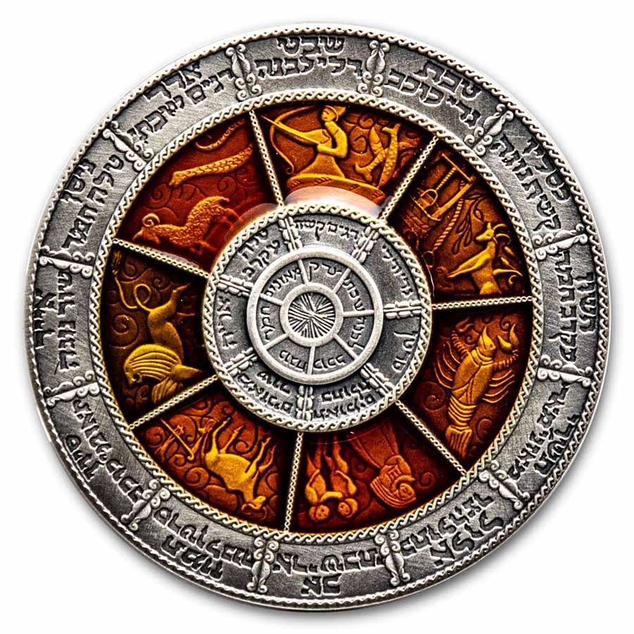 2022 Niue 2 oz Silver Antique Hebrew Calendar: 2022 Niue 2 oz Silver Antique Hebrew Calendar Product ID: 257188 Year: 2022 Grade: Uncirculated Grade Service: None Denomination: 2 Dollars Mint Mark: Not Shown Metal Content: 2 troy oz <