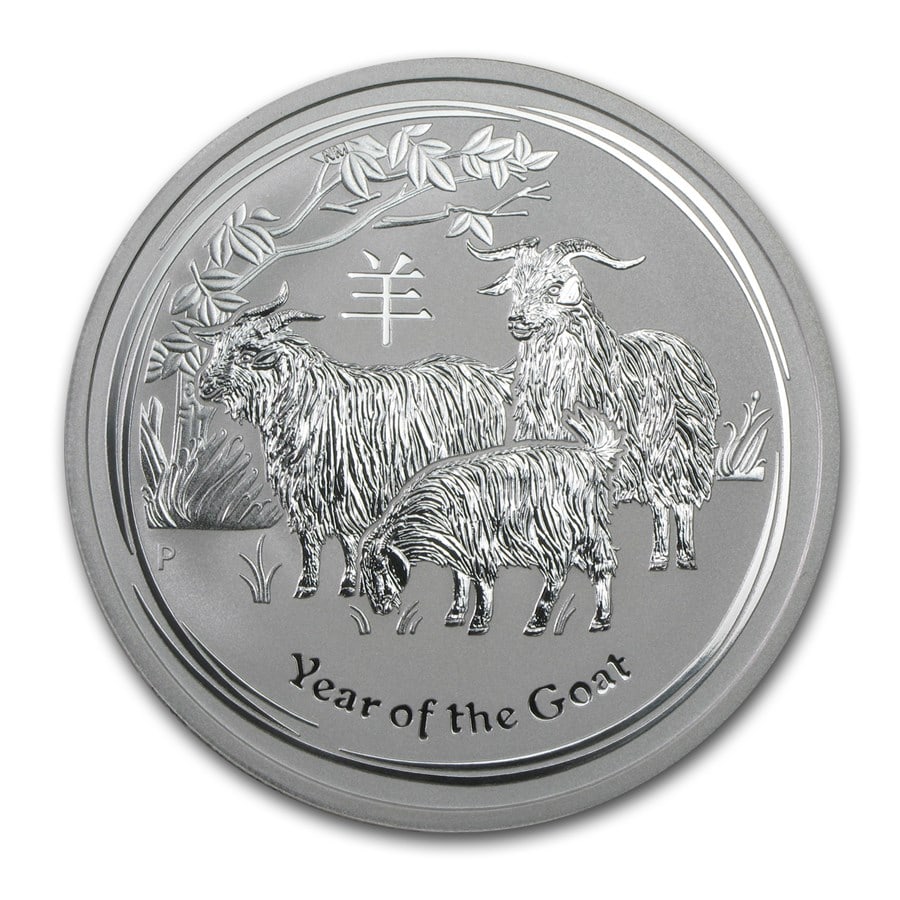 2015 Australia 2 oz Silver Lunar Goat BU: 2015 Australia 2 oz Silver Lunar Goat BU Product ID: 84369 Year: 2015 Grade: Brilliant Unc Grade Service: None Denomination: 2 Dollars Mint Mark: P - Perth Metal Content: 2 troy oz