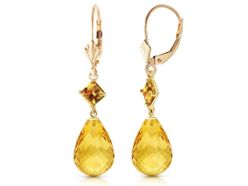 11 CTW 14K Solid Gold Broadway Citrine Earrings: 11 CTW 14K Solid Gold Broadway Citrine Earrings Product Code: 4540-Y Brand: Fine Jewelry Condition: Never Worn Metal: Yellow Gold Size and Fit: 0.40in (10.16mm) 1.37in (34.80mm) Br> 0 Features:Gender: