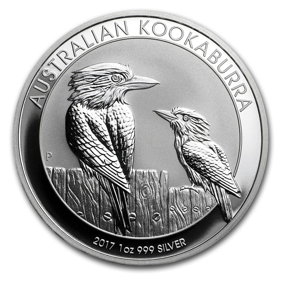 2017 Australia 1 oz Silver Kookaburra BU: 2017 Australia 1 oz Silver Kookaburra BU Product ID: 102670 Year: 2017 Grade: Brilliant Unc Grade Service: None Denomination: $1.00 Mint Mark: P - Perth Metal Content: 1 troy oz
