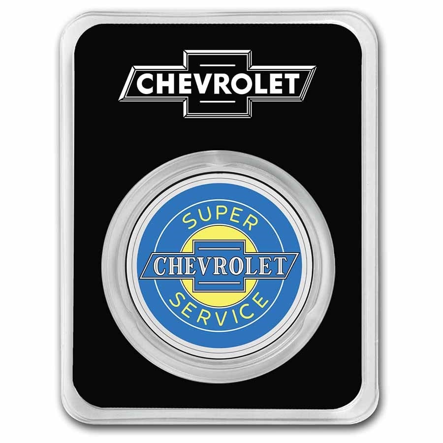 Chevrolet Service Neon Sign 1 oz Colorized Silver (in TEP): Chevrolet Service Neon Sign 1 oz Colorized Silver (in TEP) Product ID: 249934 Year: N/A Grade: None Grade Service: None Mint Mark: N/A - Not Available Metal Content: 1 troy oz Purity: .99