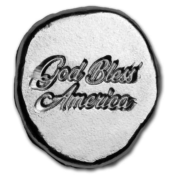 1/2 oz Hand Poured Lucky Pieces - 9Fine Mint (God Bless America): 1/2 oz Hand Poured Lucky Pieces - 9Fine Mint (God Bless America) Product ID: 188391 Year: N/A Grade: None Grade Service: None Mint Mark: N/A - Not Available Metal Content: 0.5 troy oz Pur