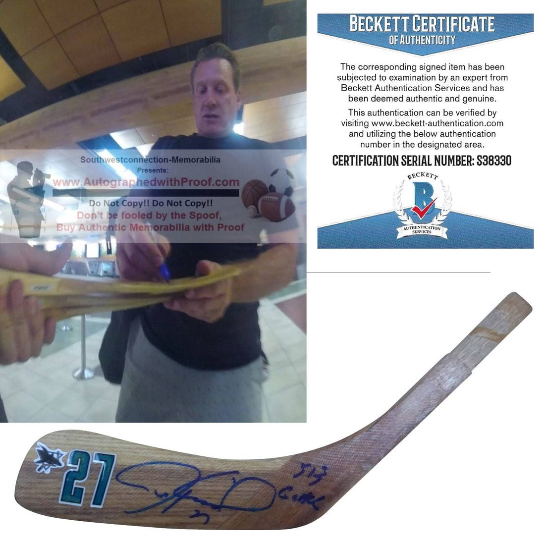 CLAYTON KELLER Arizona Coyotes Rookie SIGNED Autographed Hockey Stick w/ COA