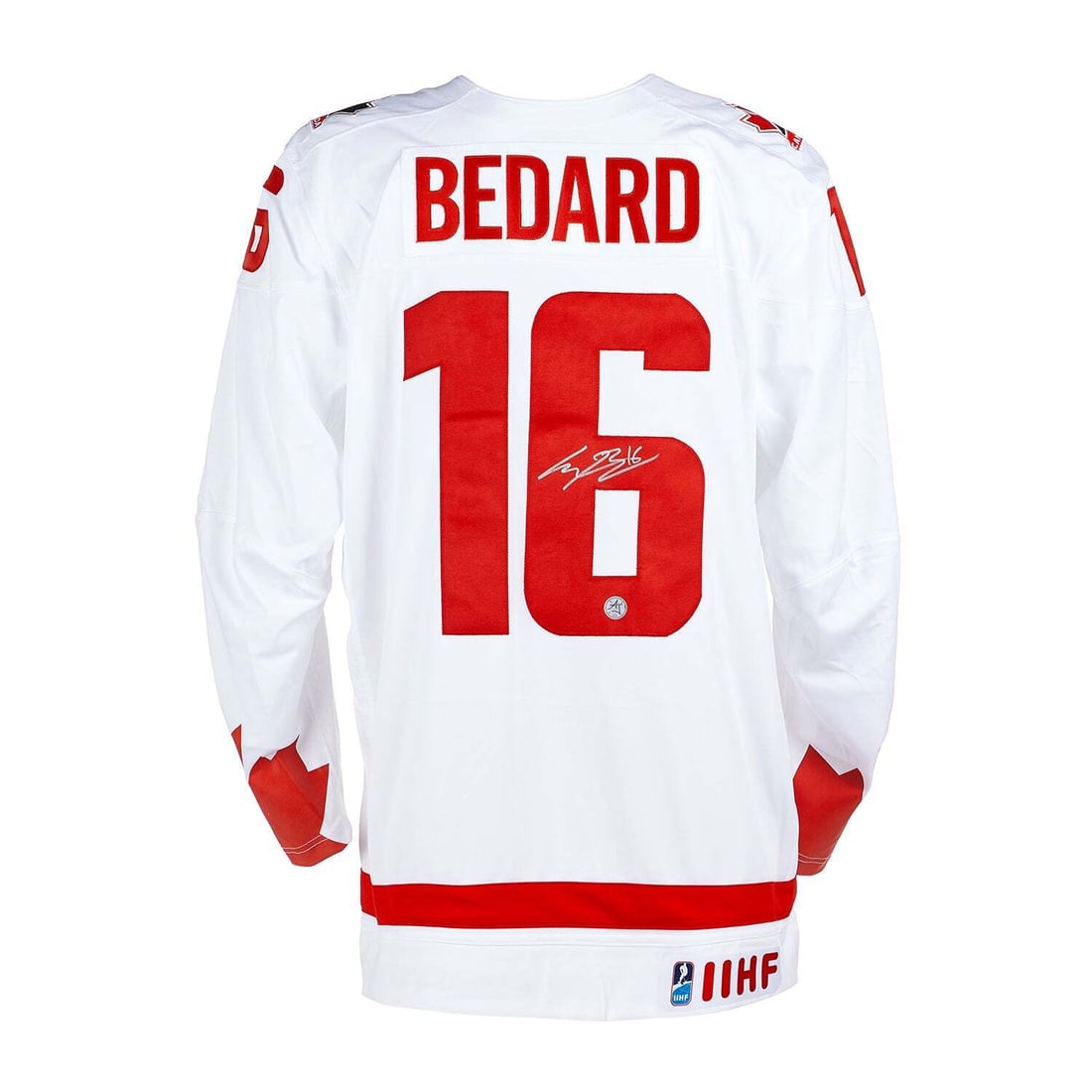 Connor Bedard Signed Team Canada 2023 World Jr Heritage Nike Jersey: Connor Bedard Signed Team Canada 2023 World Jr Heritage Nike Jersey Connor Bedard Signed Team Canada 2023 World Jr Heritage Nike Jersey
